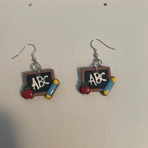 Chalk board earrings Brand New Never Worn One Size